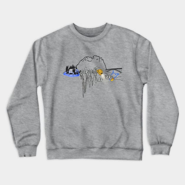 West Virgina Seneca Rocks Crewneck Sweatshirt by BisKitsNGravy